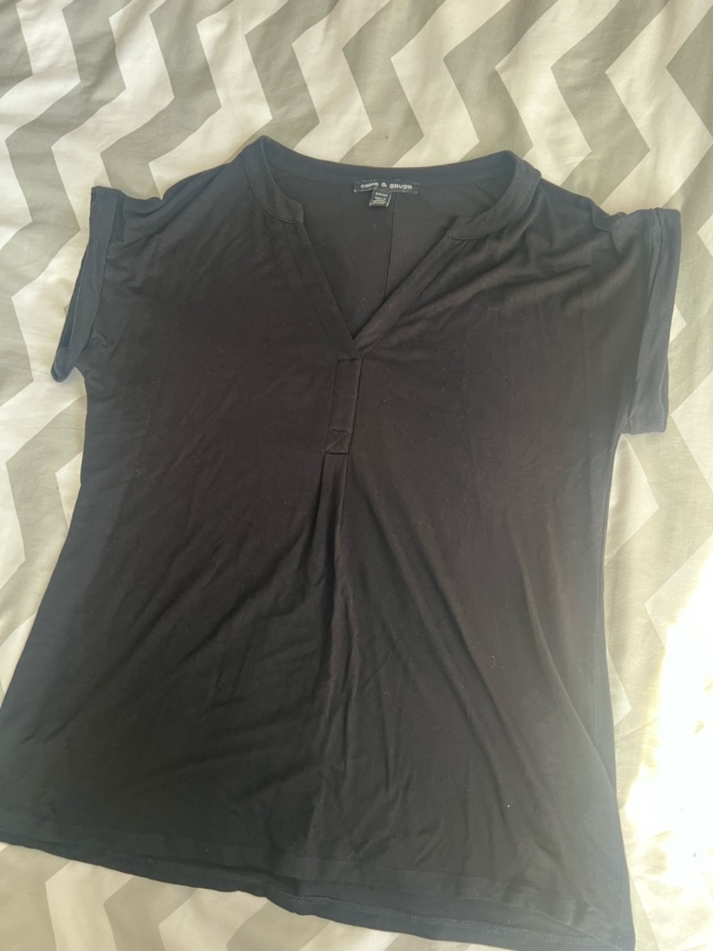 Women’s black short sleeve blouse